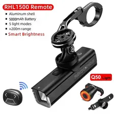 ROCKBROS 1500-1000LM Велосипедный фонарь Type-c Велосипедная фара для держателя Gopro Держатель дистанционного управления Велосипедный фонарик Задний фонарь Q50 Q1